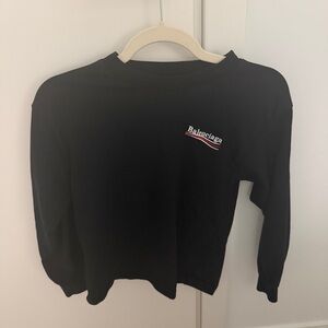 Balenciaga Black Sweatshirt with Small Chest Logo and Accent